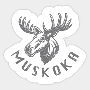 Muskoka - Moose (Dark Grey) Sticker